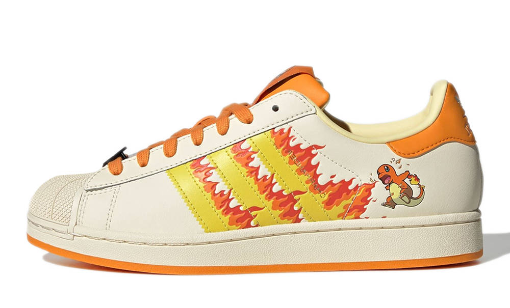 Pokémon x adidas Superstar Charmander White Yellow